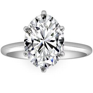 A Rare and Beautiful 2 Carat Certified Oval Lab Grown engagement ring
